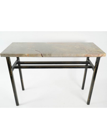 Modern Art Console, painted steel and marble.
