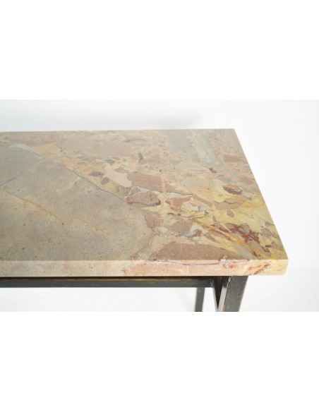 Modern Art Console, painted steel and marble.