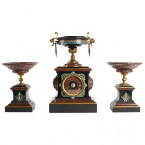 Napoleon camino iii, eugenetica cornea, marmo griotte e belgium nero, bronzo dorato, paris, 1870-1880