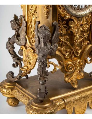 Antique Gilt Bronze Clock, Late 19th...
