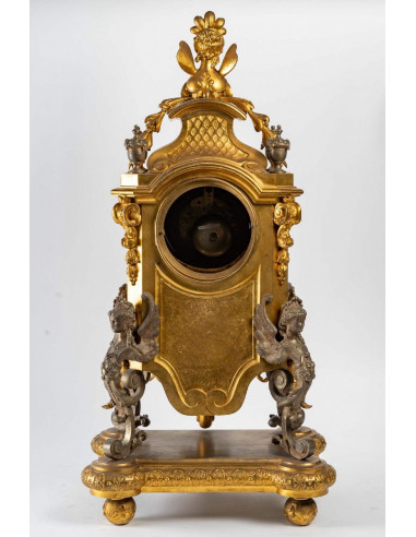 Antique Gilt Bronze Clock, Late 19th...