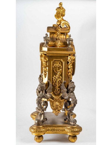 Antique Gilt Bronze Clock, Late 19th...