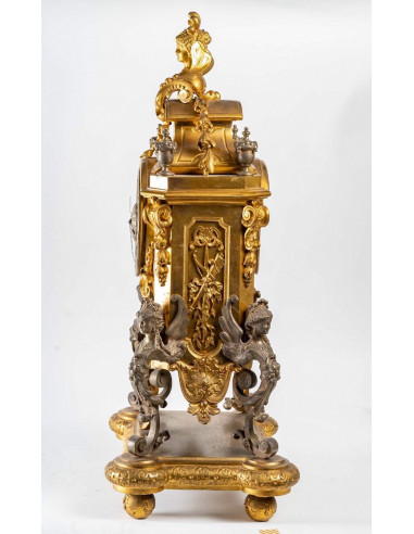 Antique Gilt Bronze Clock, Late 19th...