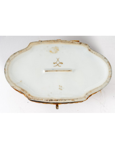 Box Box Blue Porcelain End 19th Century