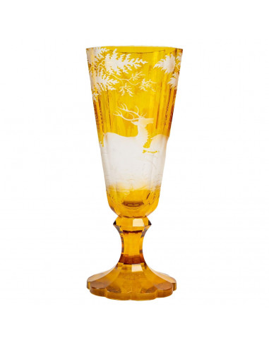 Copa de cristal de Bohemia con pie,...