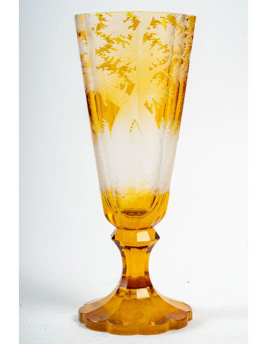 Copa de cristal de Bohemia con pie,...