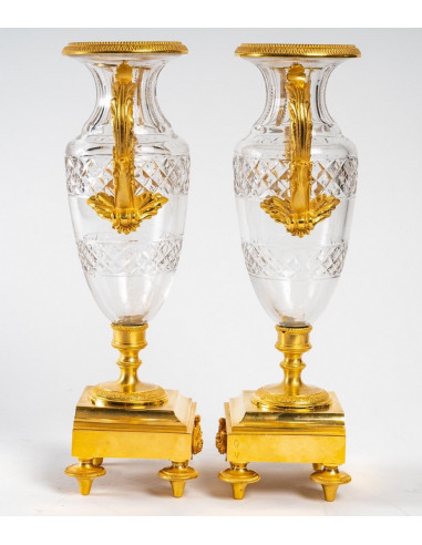 Chaminé de bronze dourado e cristal...