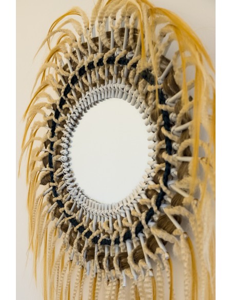 Mirror in Rotin en Synthetische Fibres, Unique stukken geregistreerd door de kunstenaar Micki Chomocki