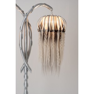 Rattan Floor Lamp and Synthetic Fibers, Unique Pieces, Art Modern 2