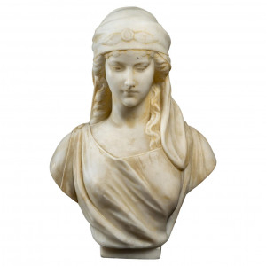 Busto de mujer en alabastro...