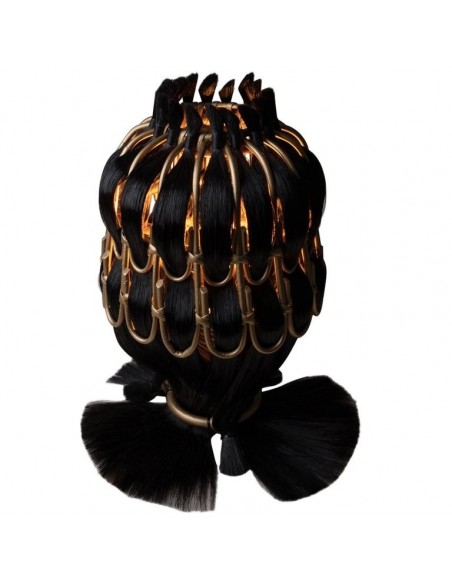 Lampe à Poser en Rotin et Fibres Synthétiques, Pièces Unique Réalisées par l'Artiste Micki Chomocki