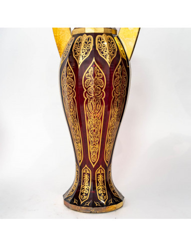 Par de vasos boêmios em cristal rubi...