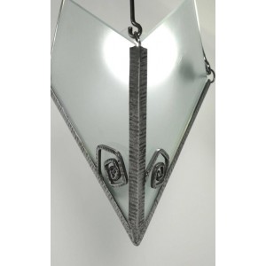 Araña Art Déco, circa 1930, acero y cristal 2