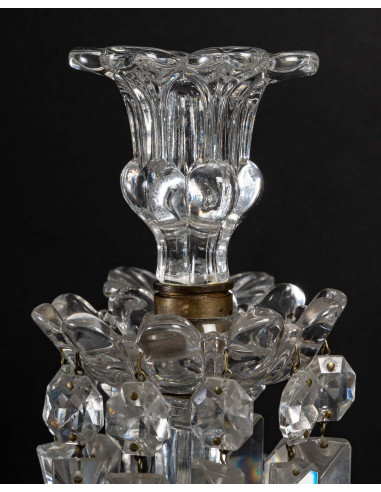 一对巴卡拉水晶烛台，20 世纪早期