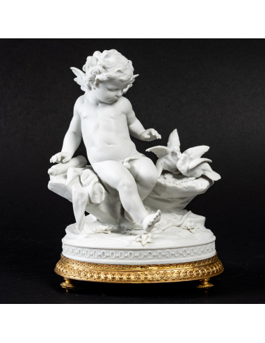 饼干瓷小天使，"L'ange aux oiseaux"，19 世纪晚期