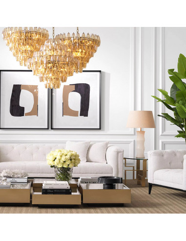Lampe de table, finitions marbre gris...