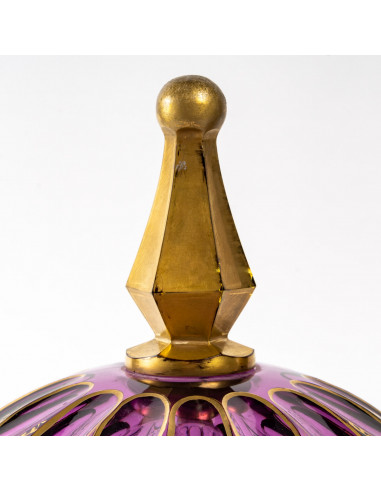 Par de sino em cristal boêmio roxo,...