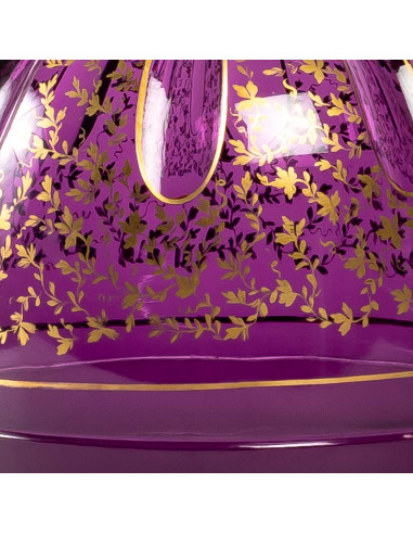 Par de sino em cristal boêmio roxo,...