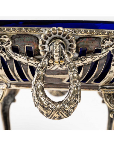 Taça boémia em cristal e metal...