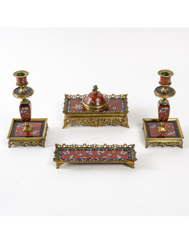 Conjunto de secretária em bronze...