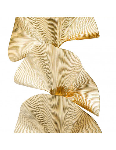 Floor lamp, polished brass, ginkgo...