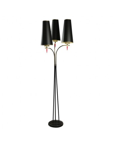 60s painted metal and brass floor lamp