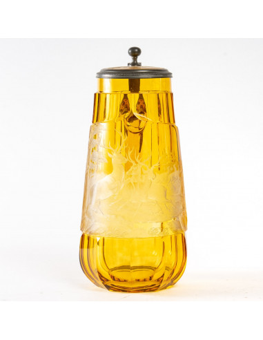 Bohemian crystal pichete, xixth...