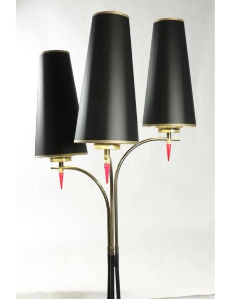 Lámpara de pie de los años 60, metal pintado y latón