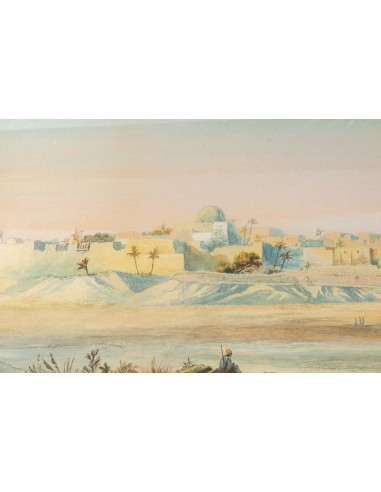 东方水彩画，19 世纪末。
