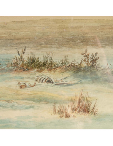Tableau Orientaliste Aquarelle Fin...