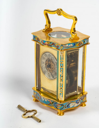 Petite Pendule de Voyage en Bronze...
