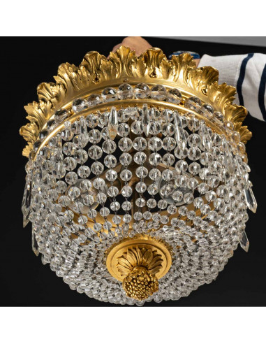 镀金青铜和水晶吊灯，19 世纪