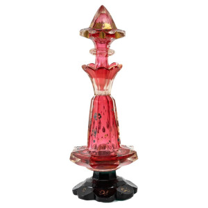 Bohemian crystal bottle,...