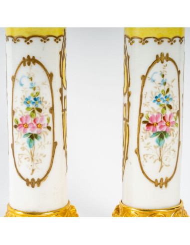Par de porcelana e bronze dourado,...