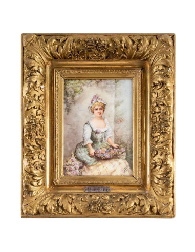 Tableau Portrait Sur Plaque En...