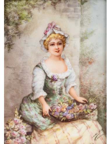 Tableau Portrait Sur Plaque En...