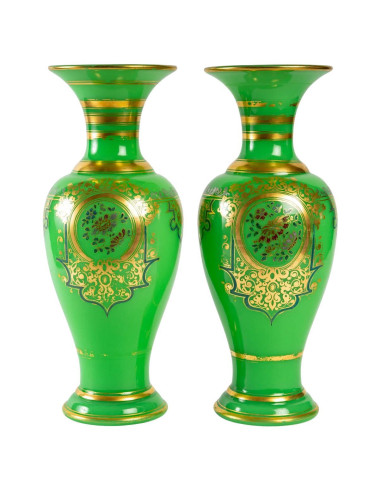 Paire de Vases en opaline 避免重复, Xixème世纪