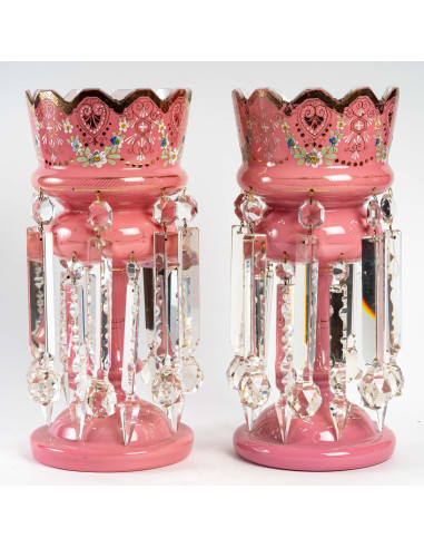 Pärchen von Porte Ananas en opaline...