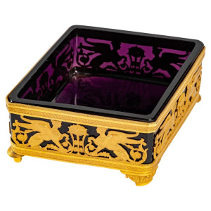 Square gilt bronze and...