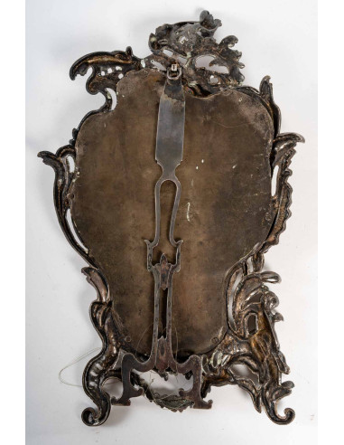 Miroir de table en bronze argenté,...
