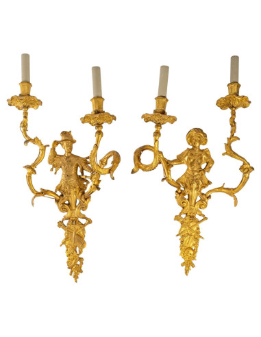Pair of Appliances in Golden Bronze,...