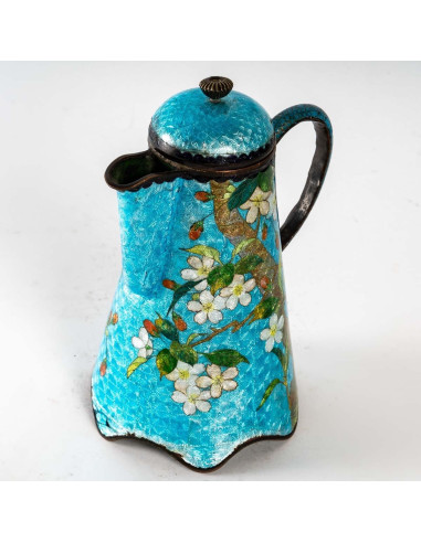 Japanese enamel teapot, end Xixth...