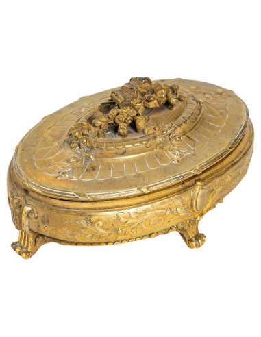 Joyero de bronce repujado, S. XIX