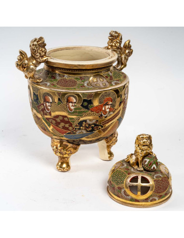 Satsuma ceramic perfume burner, 1900