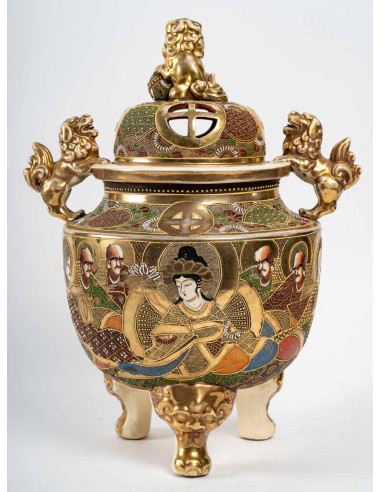 Satsuma ceramic perfume burner, 1900