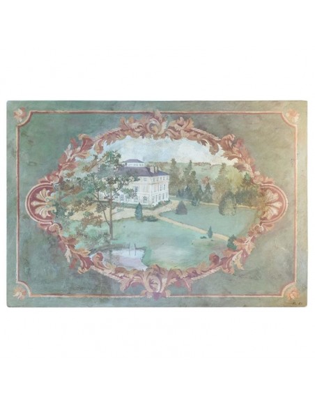 Oil on Canvas 20th C. of the Chateau de la Marche en Nievre.