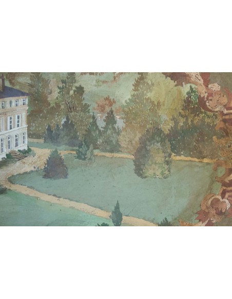 Oil on Canvas 20th C. of the Chateau de la Marche en Nievre.
