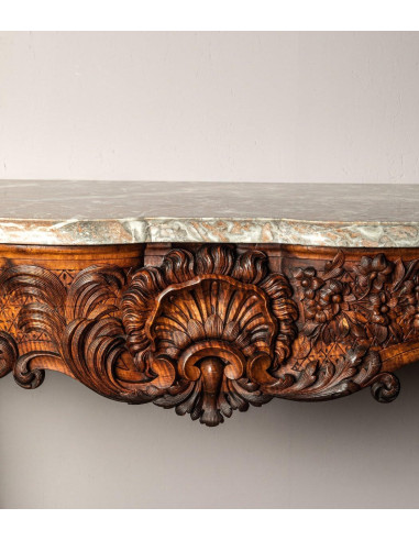 Louis XV style carved walnut console.