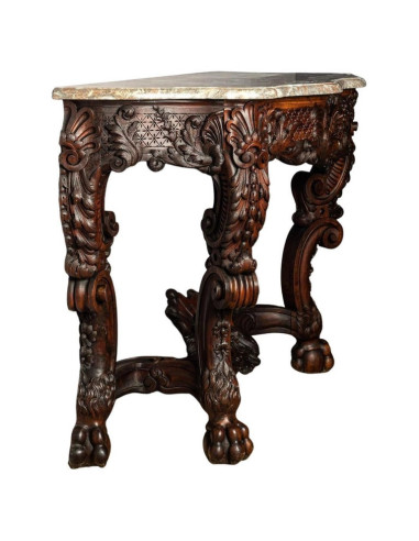 Louis XV style carved walnut console.