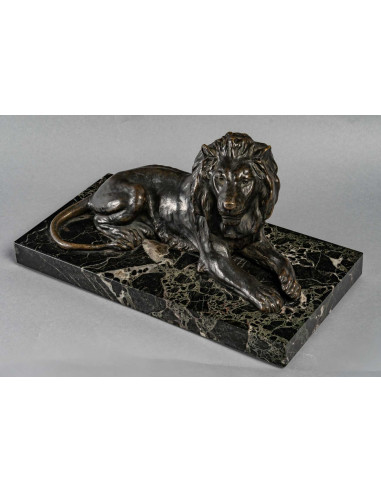 León de bronce patinado marrón,...
